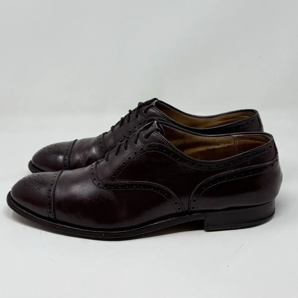 Alden 908 Medallion Perforated Tip Oxfords Shoes Mens 11.5 D / B Burgundy FLAWS